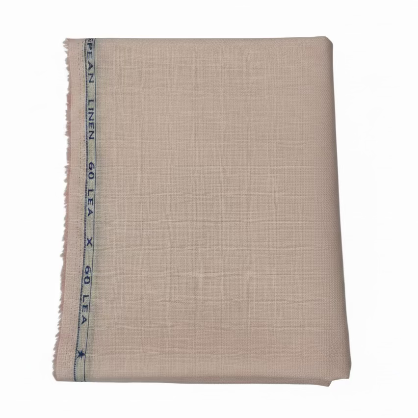 Light Pink 100% Pure Linen 60 lea x 60 Lea Shirting Unstiched Fabric NN-5-60 LEA