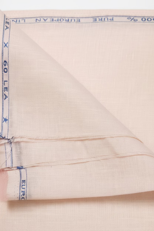 Light Pink Pure Linen Shirting Fabric – 60 Lea