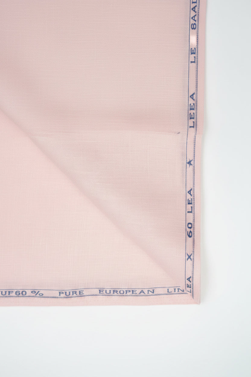 Light Pink 100% Pure Linen 60 lea x 60 Lea Shirting Unstiched Fabric NN-5-60 LEA