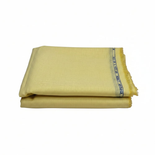 Butter Yellow Pure Linen Shirting Fabric – 60 Lea