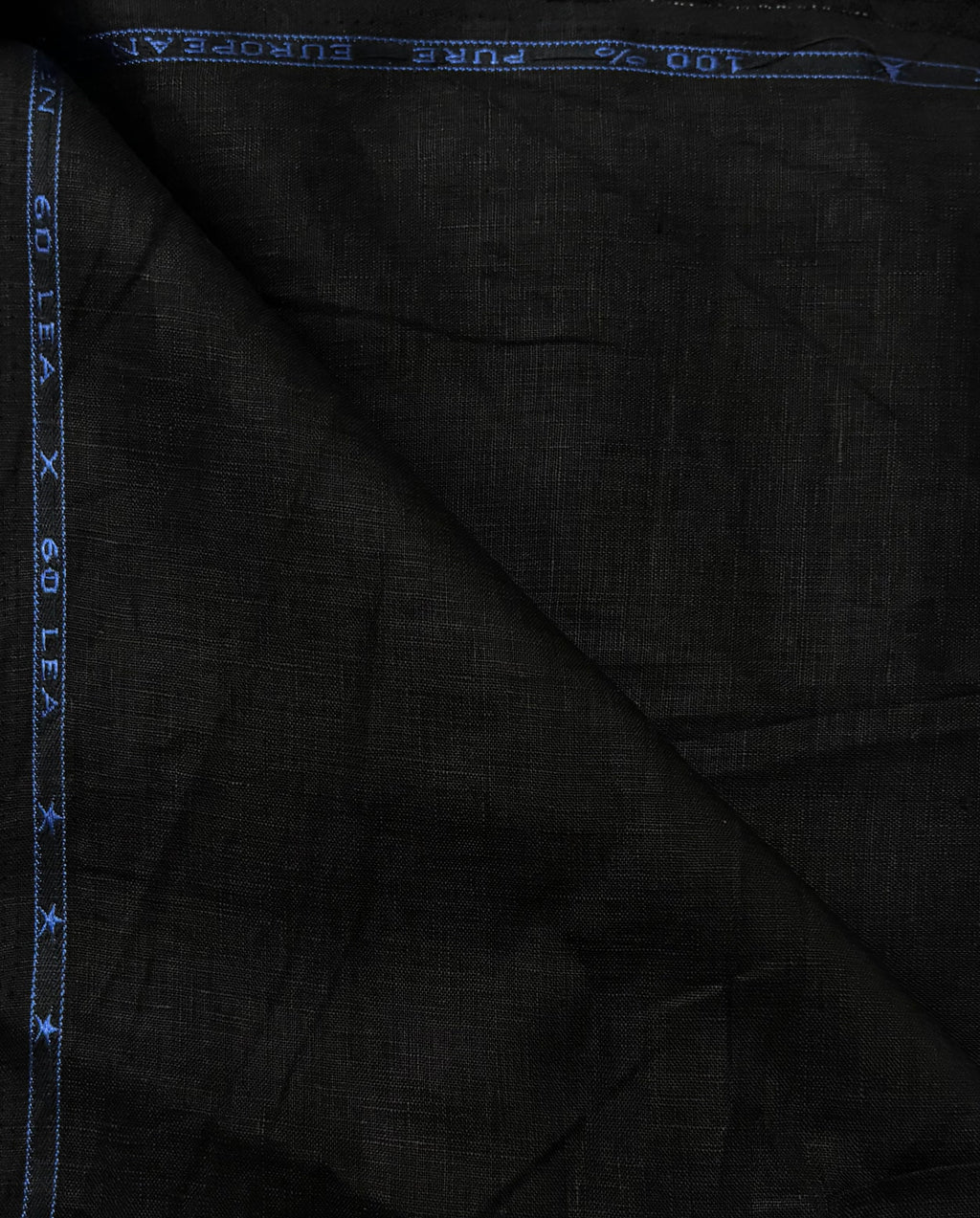 Black 100% Pure Linen 60 lea x 60 Lea Shirting Unstiched Fabric NN-2-60 LEA
