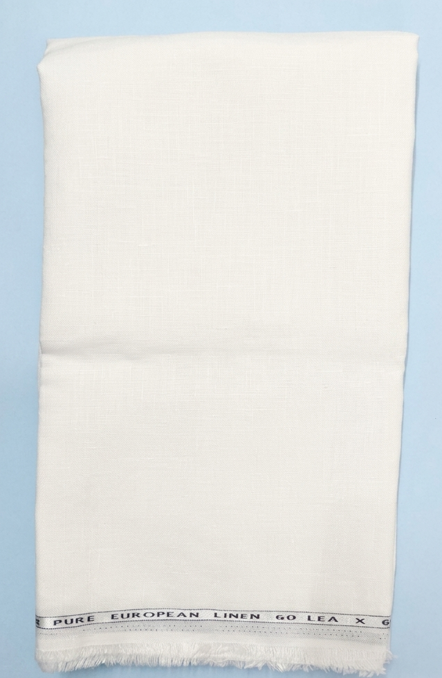 Pure White 100% Pure Linen 60 lea x 60 Lea Shirting Unstiched Fabric NN-1-60 LEA