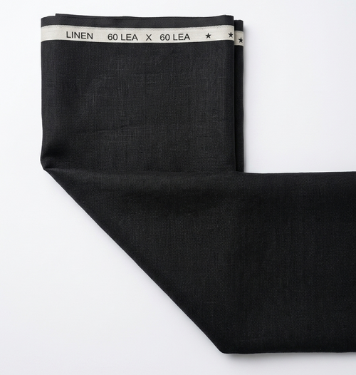 Black Pure Linen Shirting Fabric – 60 Lea