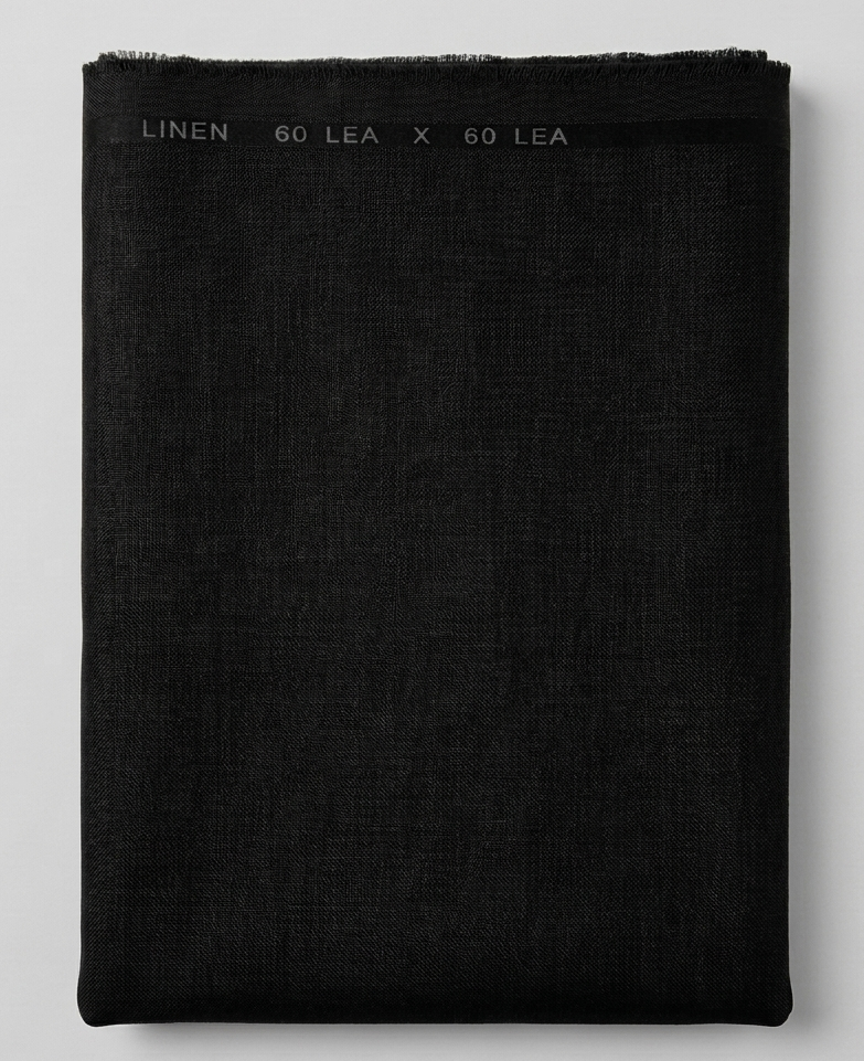 Black 100% Pure Linen 60 lea x 60 Lea Shirting Unstiched Fabric NN-2-60 LEA
