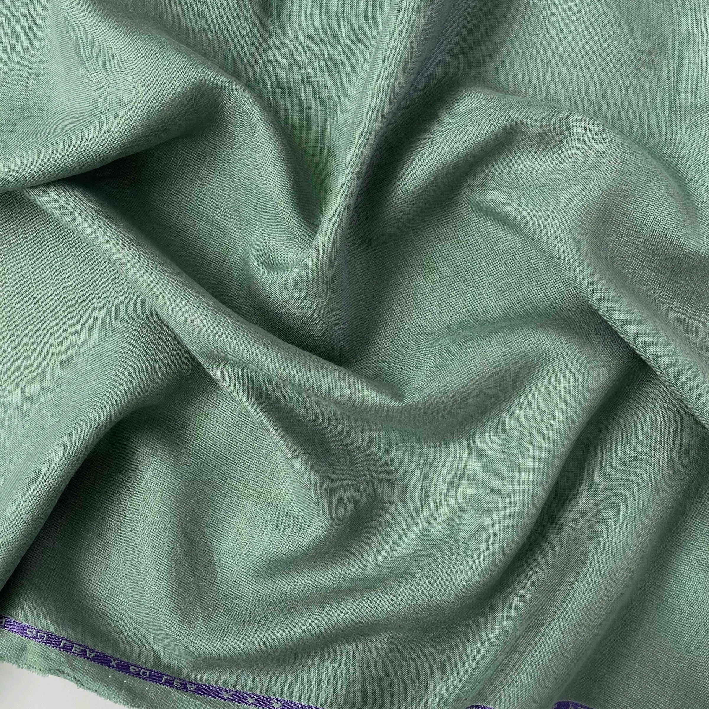 100% pure Linen 60 lea x 60 lea fabric unstiched mint green