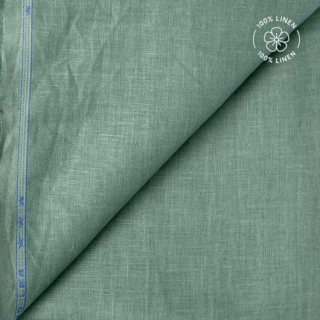 Mint Green Pure Linen Shirting Fabric – 60 Lea